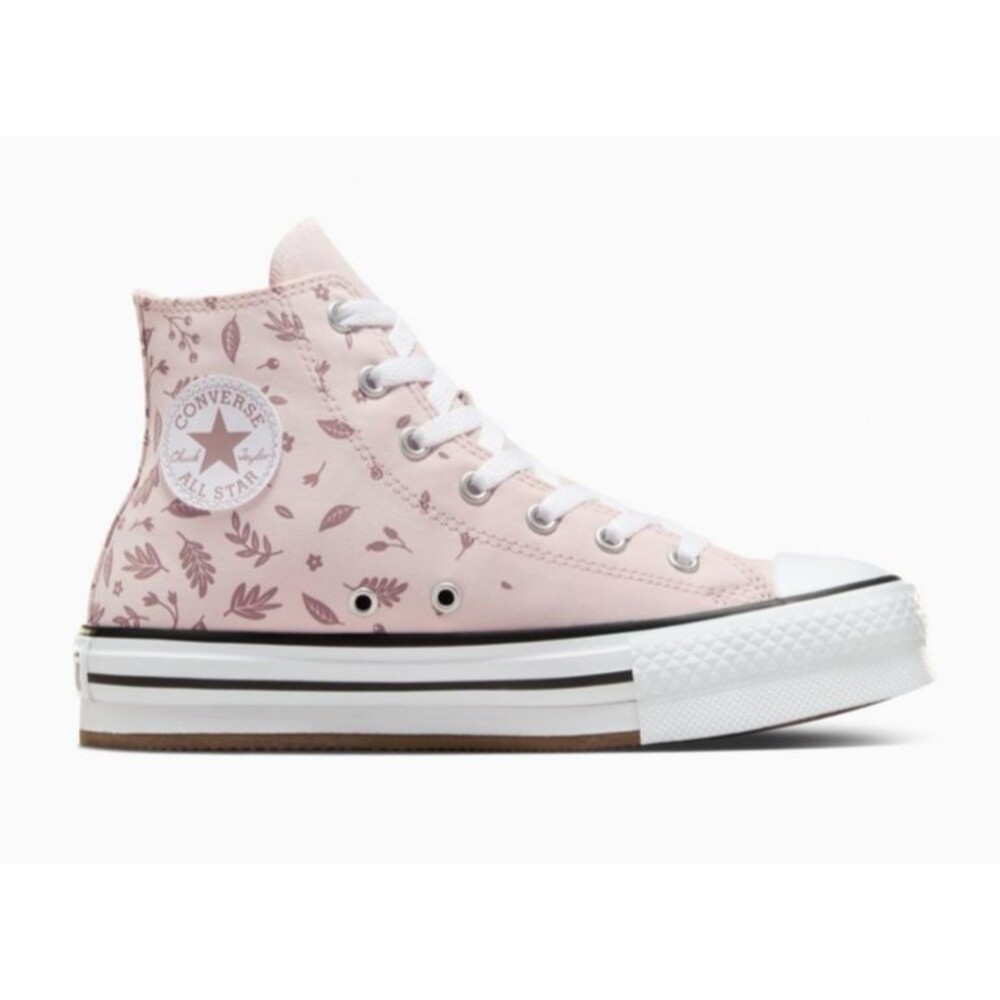 Chuck Taylor Kids 5.5 All Star EVA Lift High Top Platform Sneaker Pink Leaves